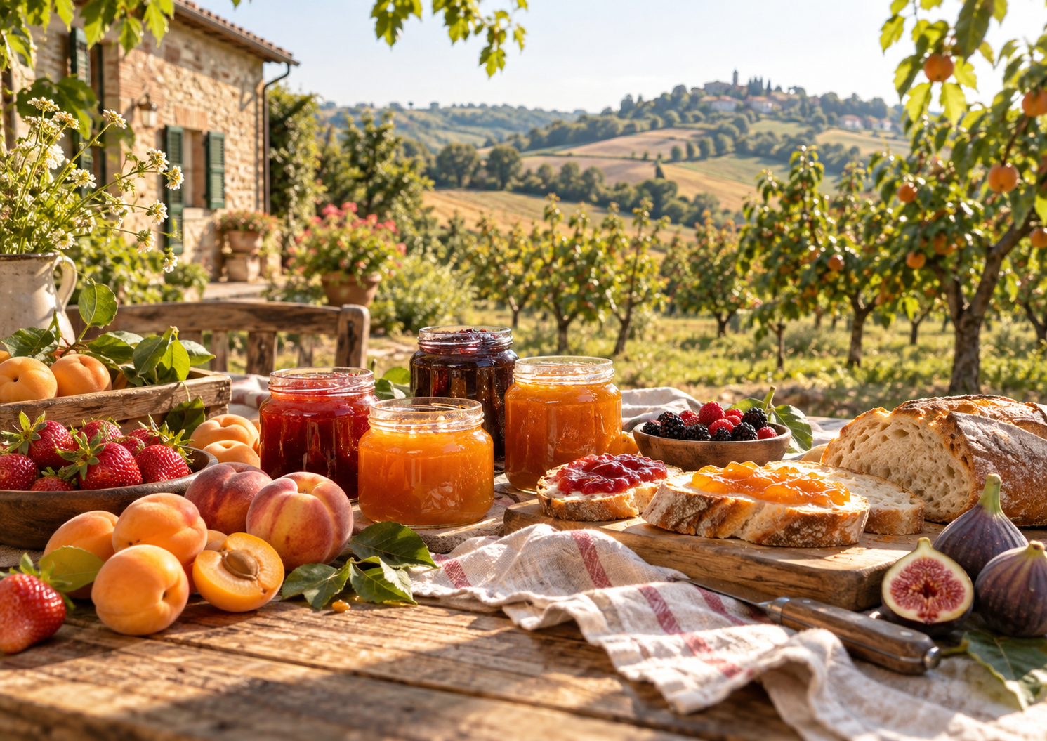 Confetture artigianali e frutta nel paesaggio romagnolo